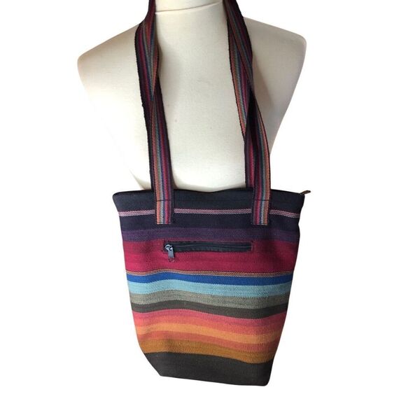 Woven boho striped shoulder or crossbody bag no labels attached